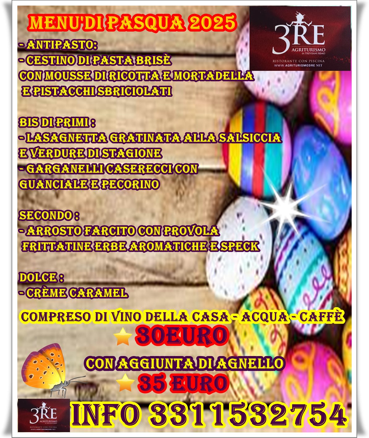 Agriturismo Ferrara: Menu fisso di pasqua - Agriturismo 3Re Ferrara