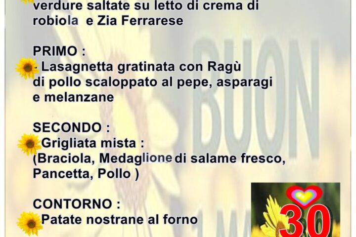 menu fisso agriturismo ferrara 1 maggio 2025